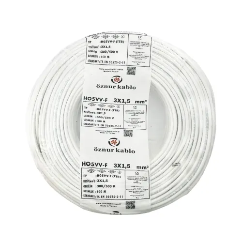 Öznur 3X1,5 mm TTR Kablo-100m (Beyaz) - Öznur