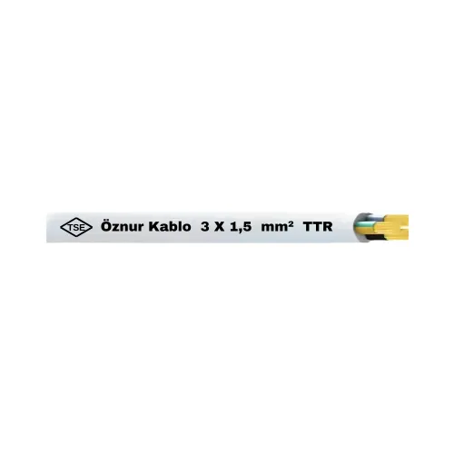 Öznur 3X1,5 mm TTR Kablo-1m (Beyaz) - Öznur