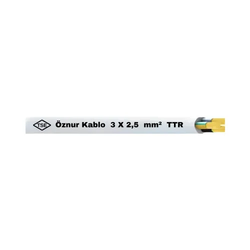 Öznur 3X2,5 mm TTR Kablo-1m (Beyaz) - Öznur