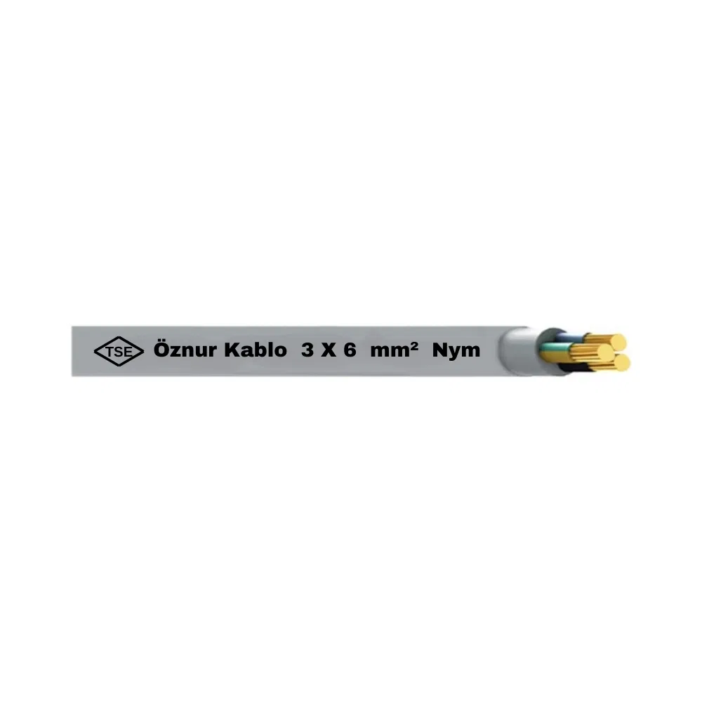 Öznur 3X6 mm NYM (Antigron) Kablo-1m - 1