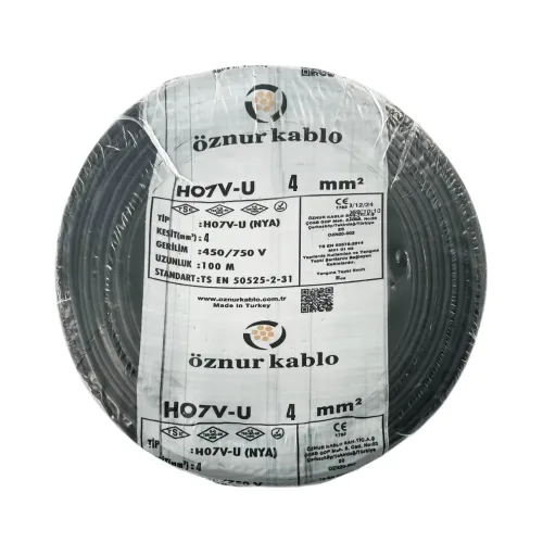 Öznur 4 mm NYA Kablo-100m (Siyah) - Öznur