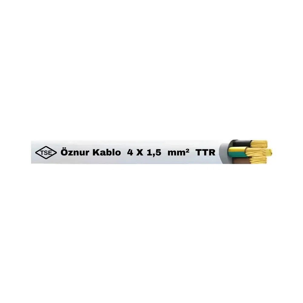 Öznur 4X1,5 mm TTR Kablo-1m (Beyaz) - 1