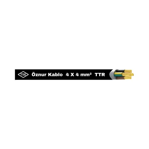 Öznur 4X4 mm TTR Kablo-1m (Siyah) - Öznur