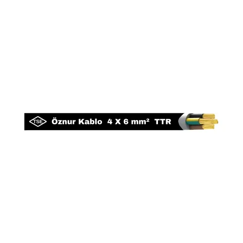 Öznur 4X6 mm TTR Kablo-1m (Siyah) - Öznur