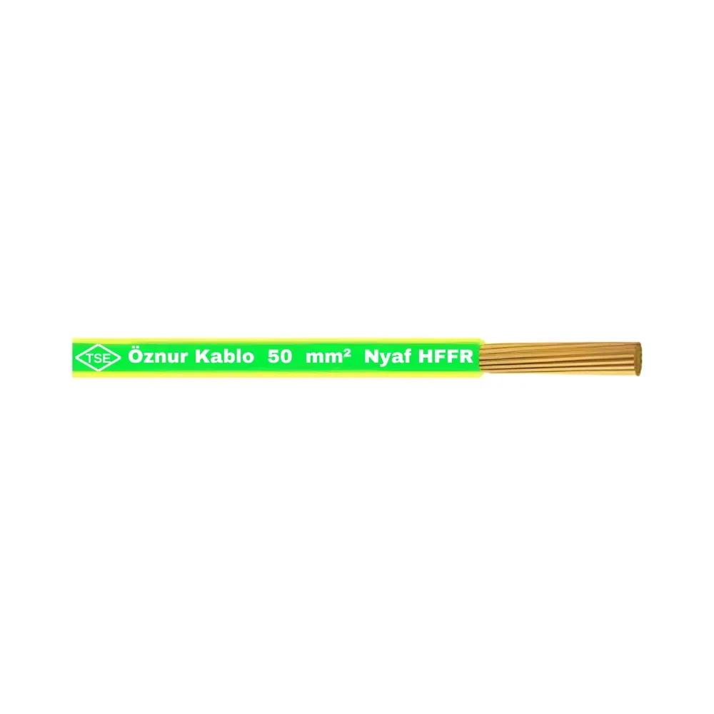 Öznur1x50 mm NYAF Kablo Halogen Free-1m (Sarı/Yeşil) - 1