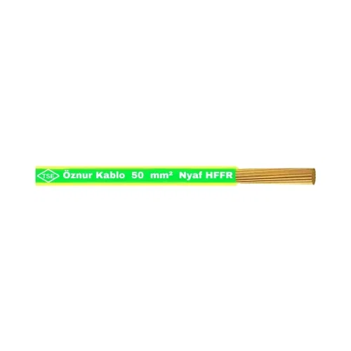 Öznur1x50 mm NYAF Kablo Halogen Free-1m (Sarı/Yeşil) - Öznur