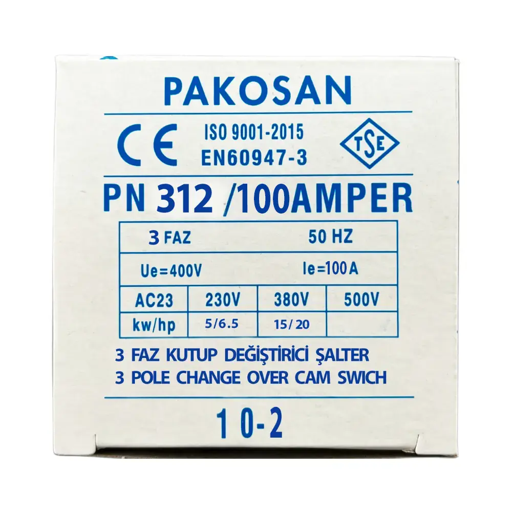 Pakosan 3x100A Trifaze 1-0-2 Kutup Değiştirici Şalter - 5