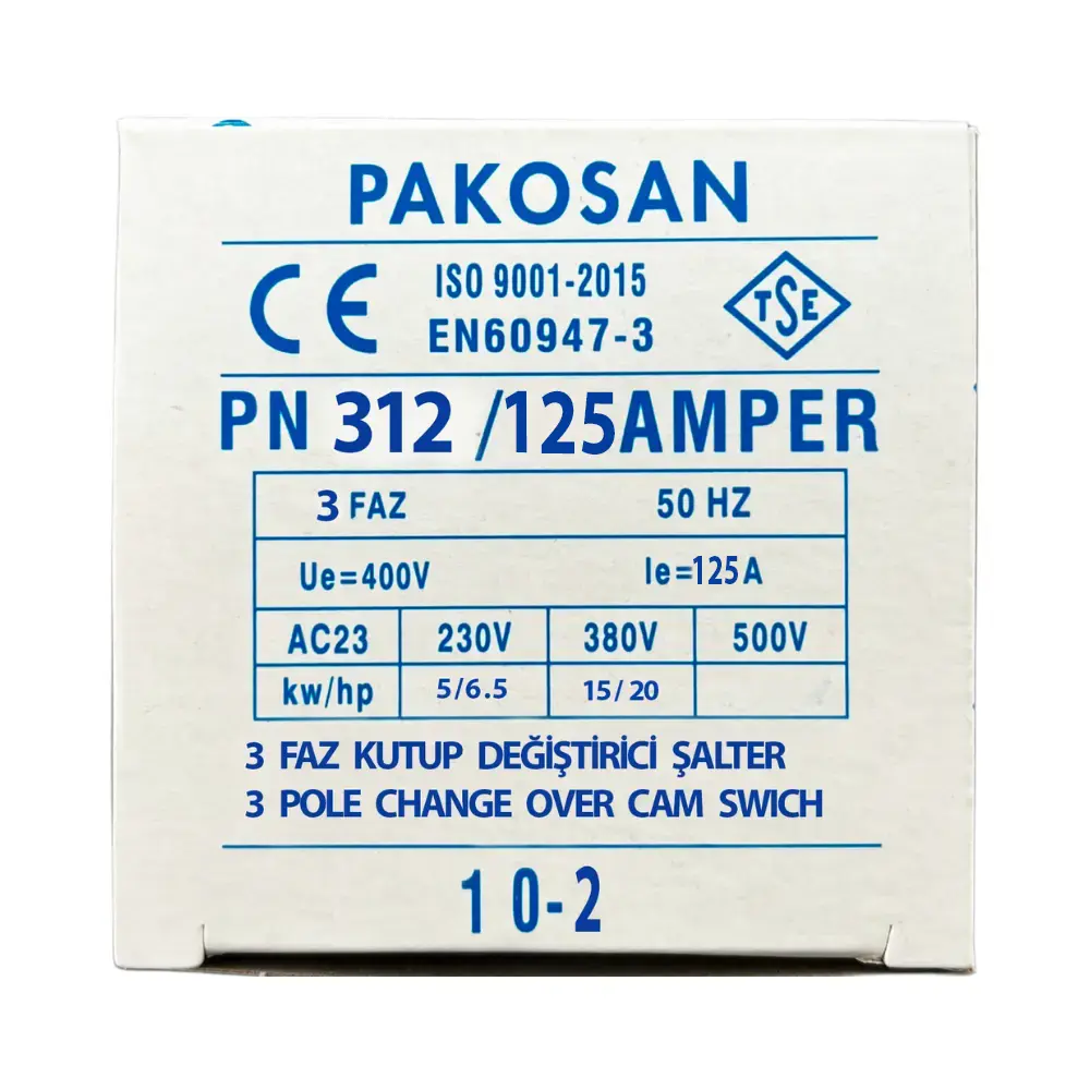 Pakosan 3x125A Trifaze 1-0-2 Kutup Değiştirici Şalter - 5