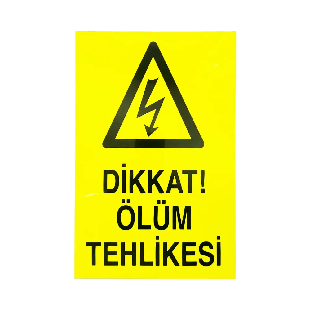 Plastik Yapışkanlı Ölüm Tehlike Levhası Büyük 15x23cm - 1
