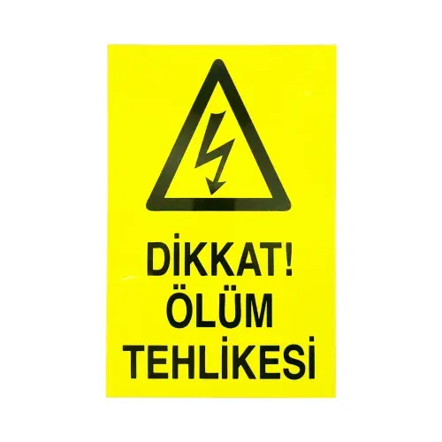 Plastik Yapışkanlı Ölüm Tehlike Levhası Büyük 15x23cm - 1