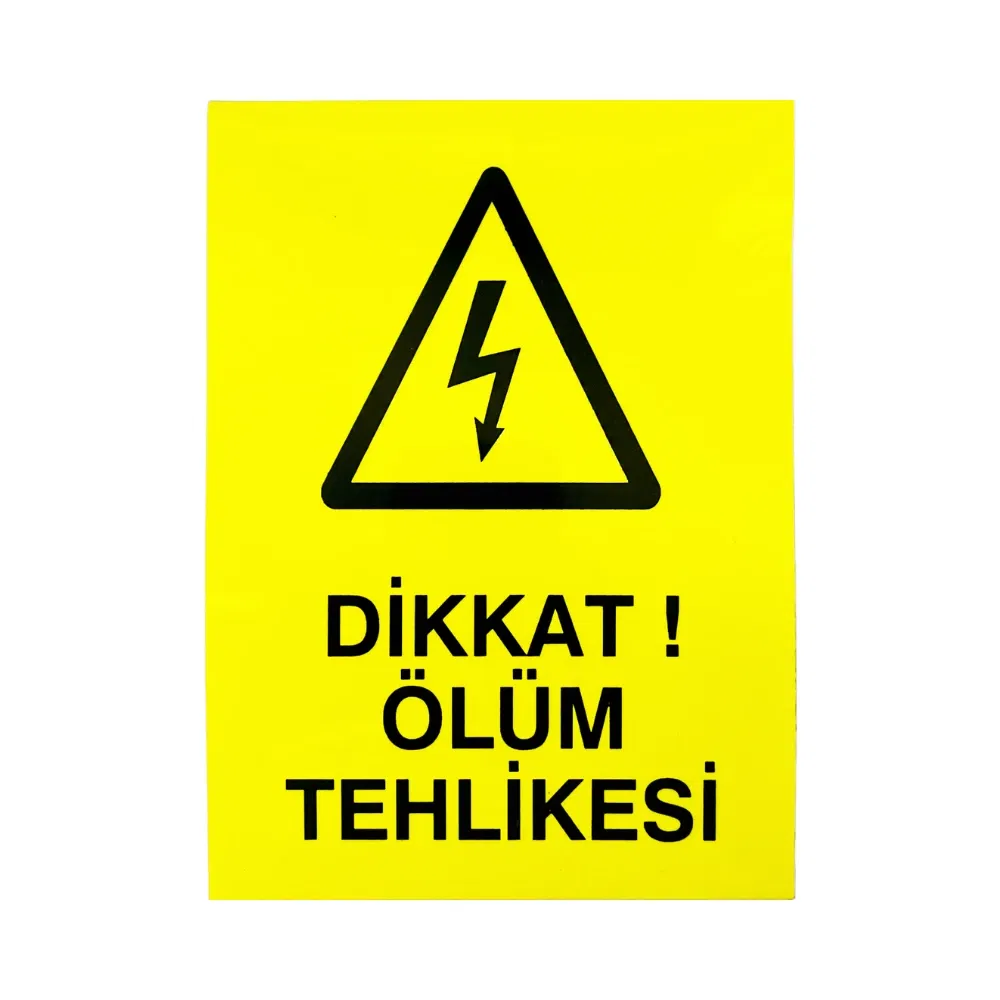 Plastik Yapışkanlı Ölüm Tehlike Levhası Küçük 12x16cm - 1
