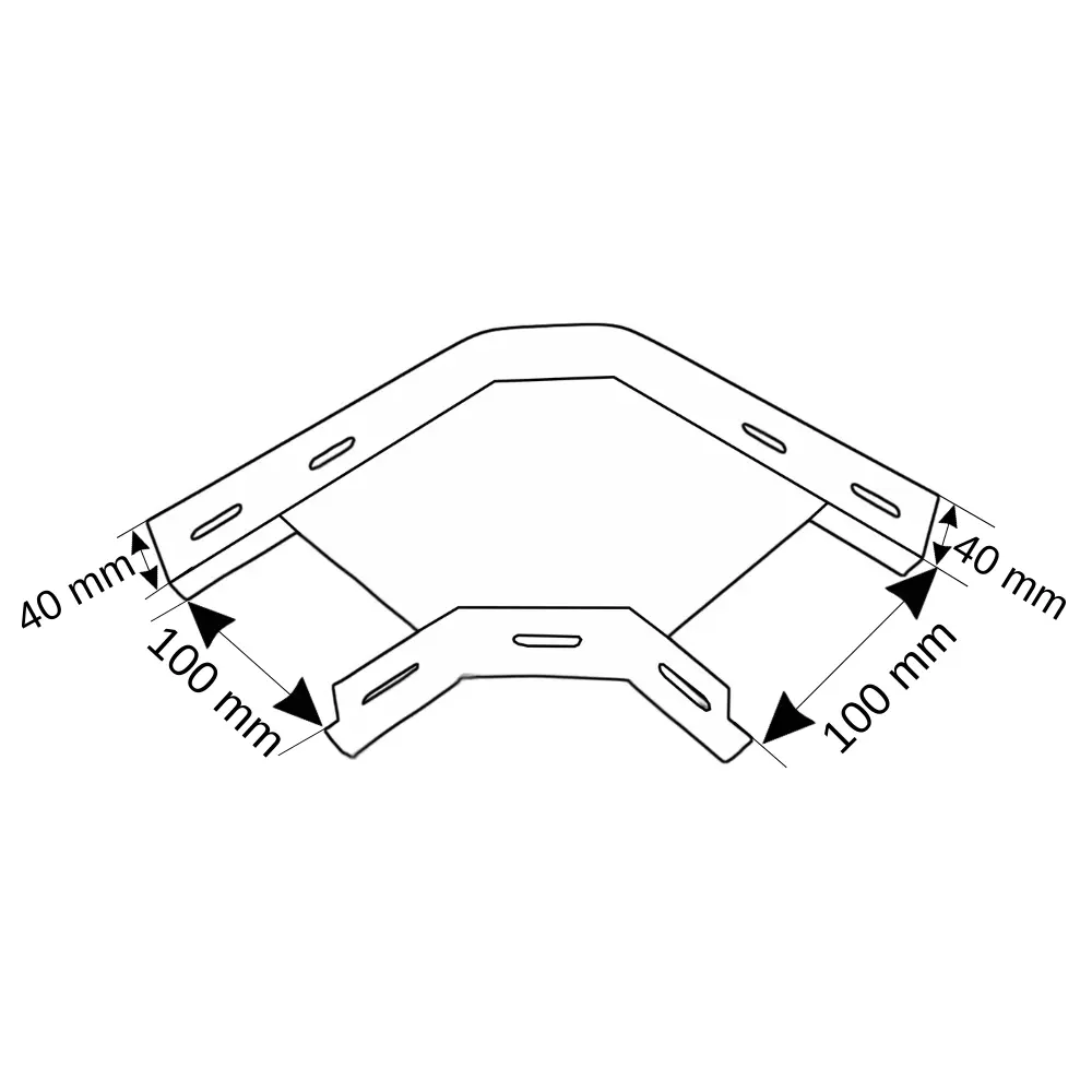 Rdk 10'luk Pregalvaniz 100x40mm Saç Kablo Kanalı İçin 90'Dönüş - 2