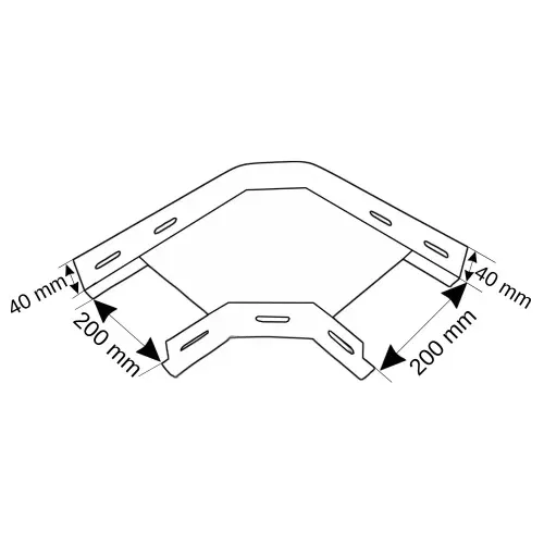 Rdk 20'lik Pregalvaniz 200x40mm Saç Kablo Kanalı için 90' Dönüş - 2