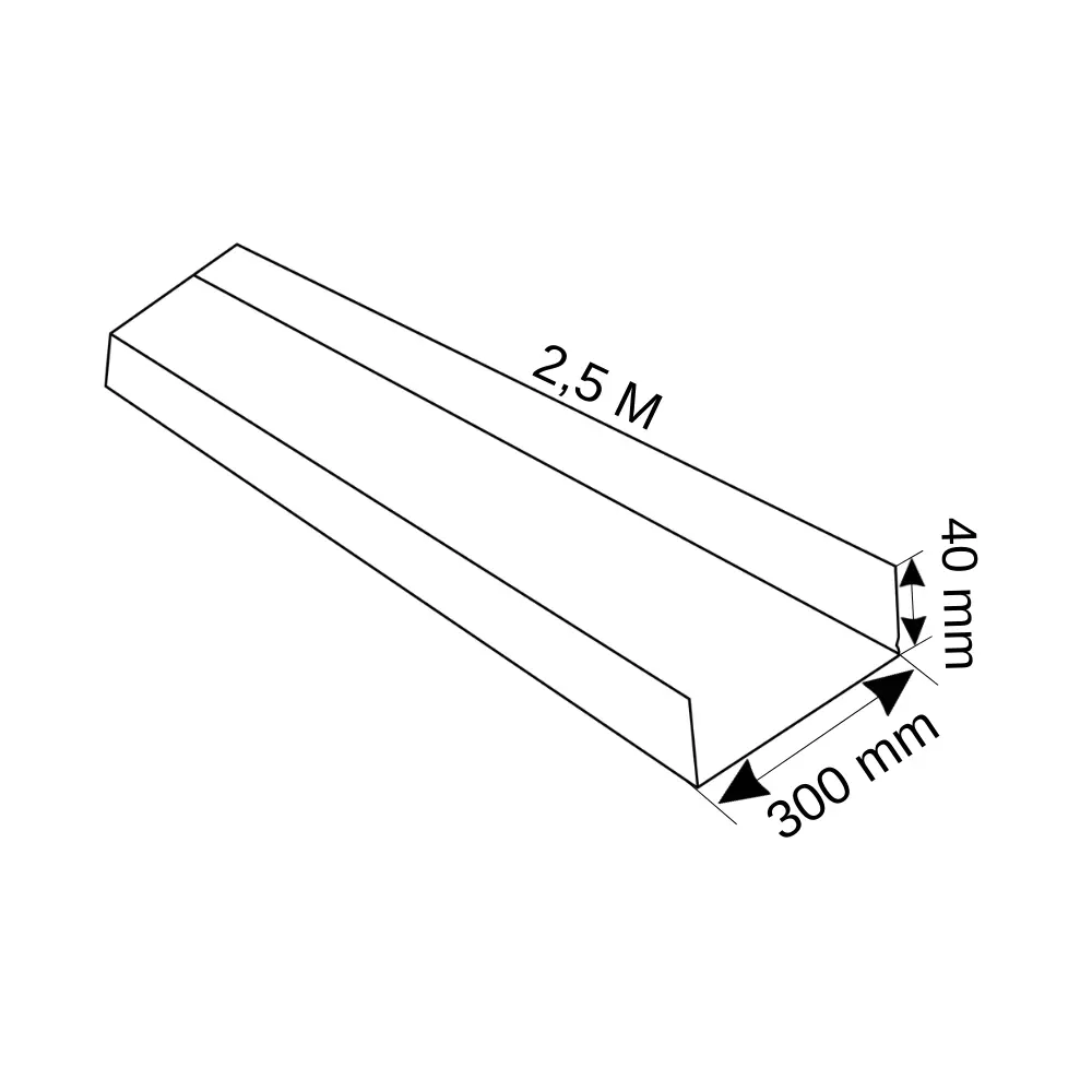 Rdk 30'luk Pregalvaniz 300x40X0,8mm Saç Kablo Kanalı-2,5m - 2