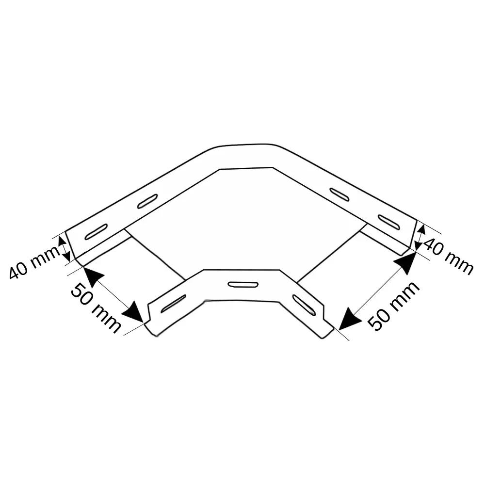 Rdk 5'lik Pregalvaniz 50x40mm Saç Kablo Kanalı İçin 90'Dönüş - 2
