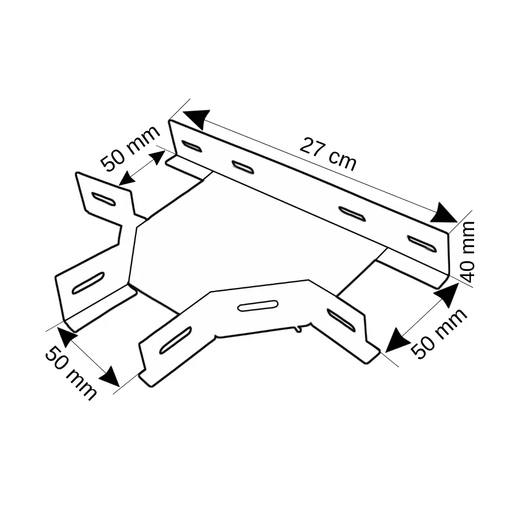 Rdk 5'lik Pregalvaniz 50x40mm Saç Kablo Kanalı için T Dönüş - 2
