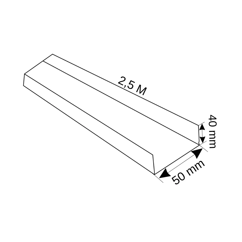 Rdk 5''lik Pregalvaniz 50x40X0,8mm Saç Kablo Kanalı-2,5m - 2