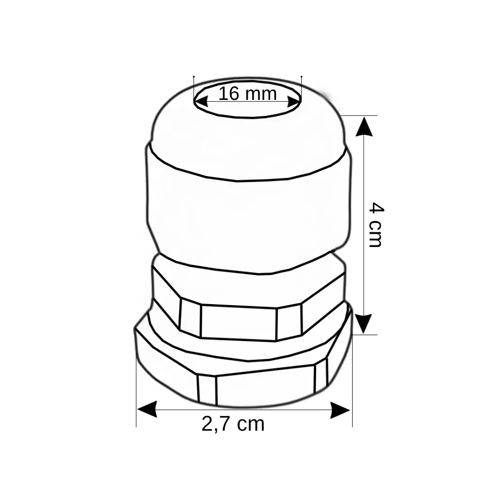 Vest PG16 Siyah Etanj Polyamid Kablo Rakoru - 2