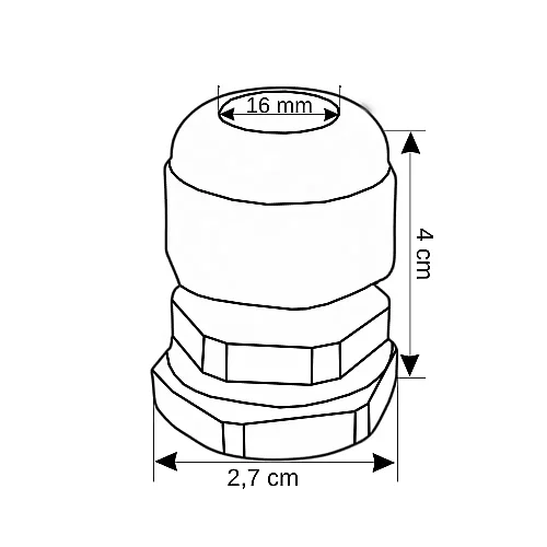 Vest PG16 Siyah Etanj Polyamid Kablo Rakoru - 2