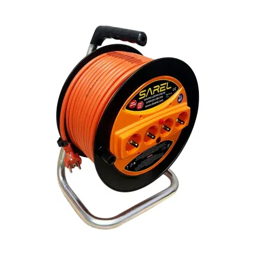 Sarel Termal Sigortalı Makaralı Uzatma Kablosu (35m 3X1,5 mm Kablolu) - 1