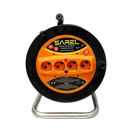 Sarel Termal Sigortalı Makaralı Uzatma Kablosu (30m 3X2,5 mm Kablolu) - 1