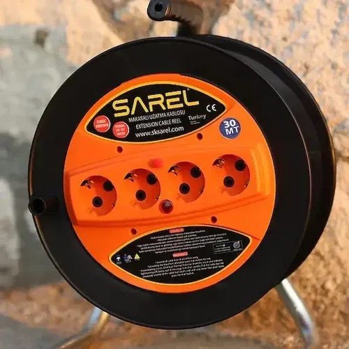 Sarel Termal Sigortalı Makaralı Uzatma Kablosu (30m 3X2,5 mm Kablolu) - 4