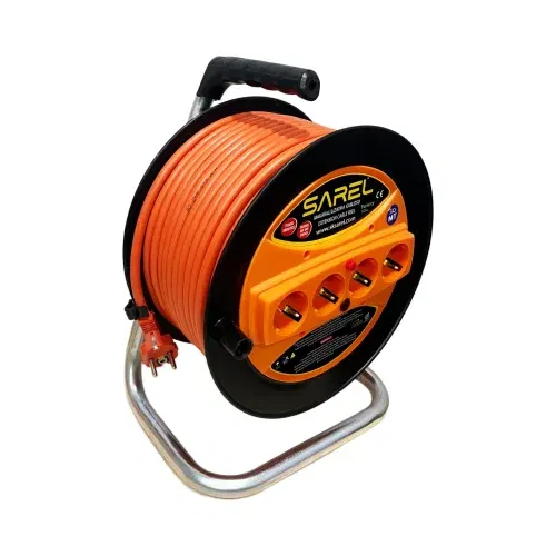 Sarel Termal Sigortalı Makaralı Uzatma Kablosu (30m 3X2,5 mm Kablolu) - 1