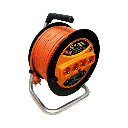 Sarel Termal Sigortalı Makaralı Uzatma Kablosu (50m 3X2,5 mm Kablolu) - 1