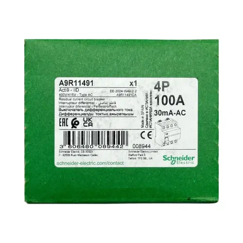 Schnider 4x100A 30mA Kaçak Akım Rölesi A9R11491 - 4
