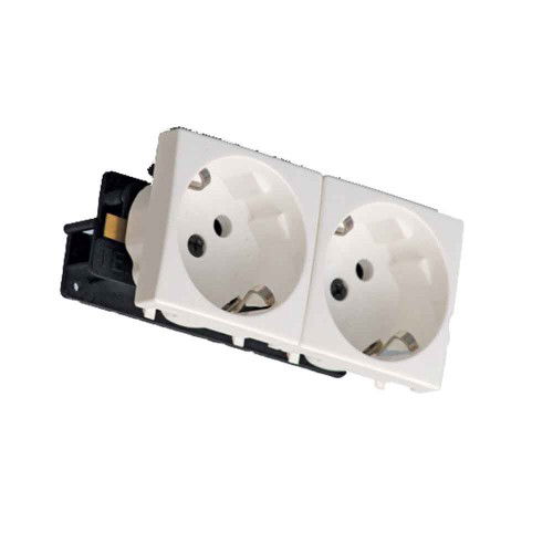 Sert 45x45 2'li Çocuk Korumalı Topraklı Priz Çekirdeği - Sert