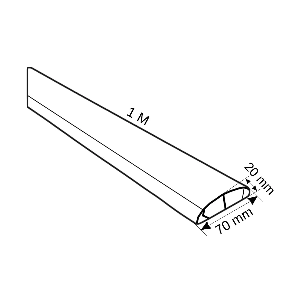 Depa 70x20mm Gri İçten Bölmeli Balık Sırtı Kablo Kanalı 07002012(1m) - 3