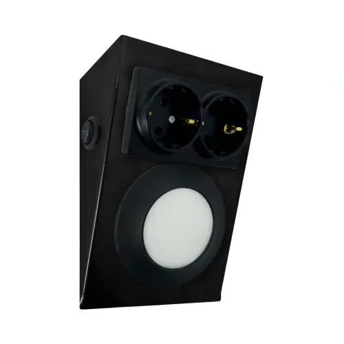 Erva Siyah Tezgah Altı 2'li Priz ve Spot Armatür 6500K (Beyaz) - 2