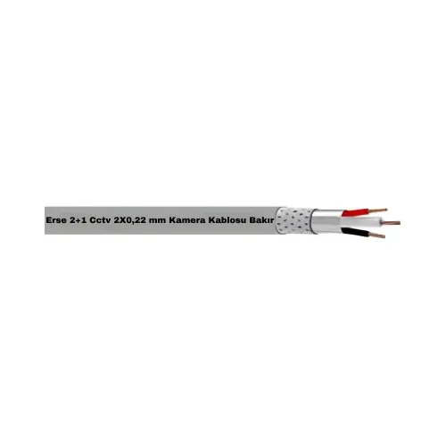 Erse 2+1 Cctv 2X0,22 mm Kamera Kablosu Bakır-1m - Erse