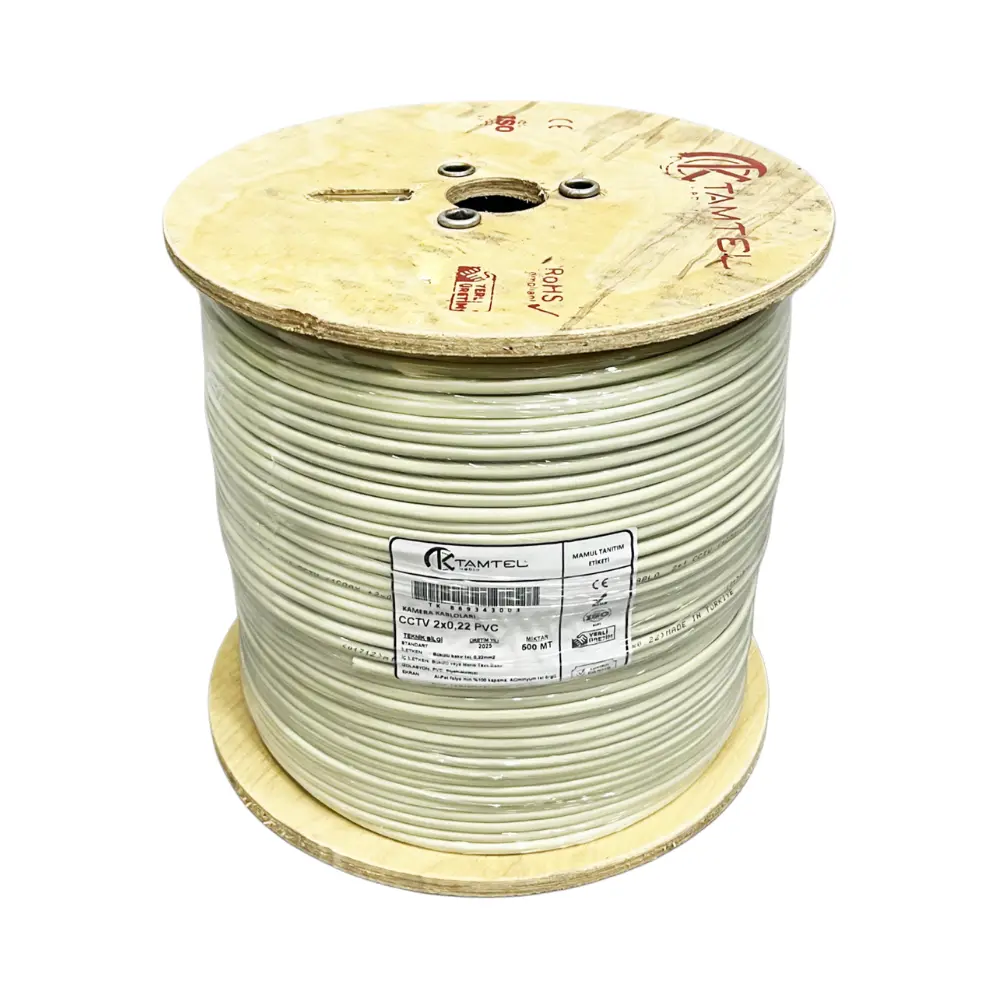 Tamtel 2+1 Cctv 2X0,22 mm Kamera Kablosu Bakır-500m - 1