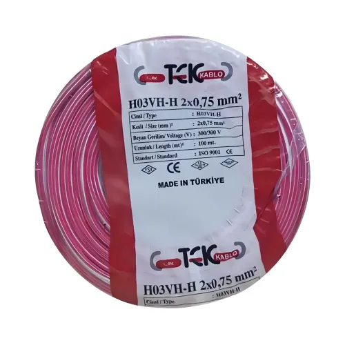 Tek 2X0,75 mm Kordon Kablo Bakır-100m (Beyaz) - TEK