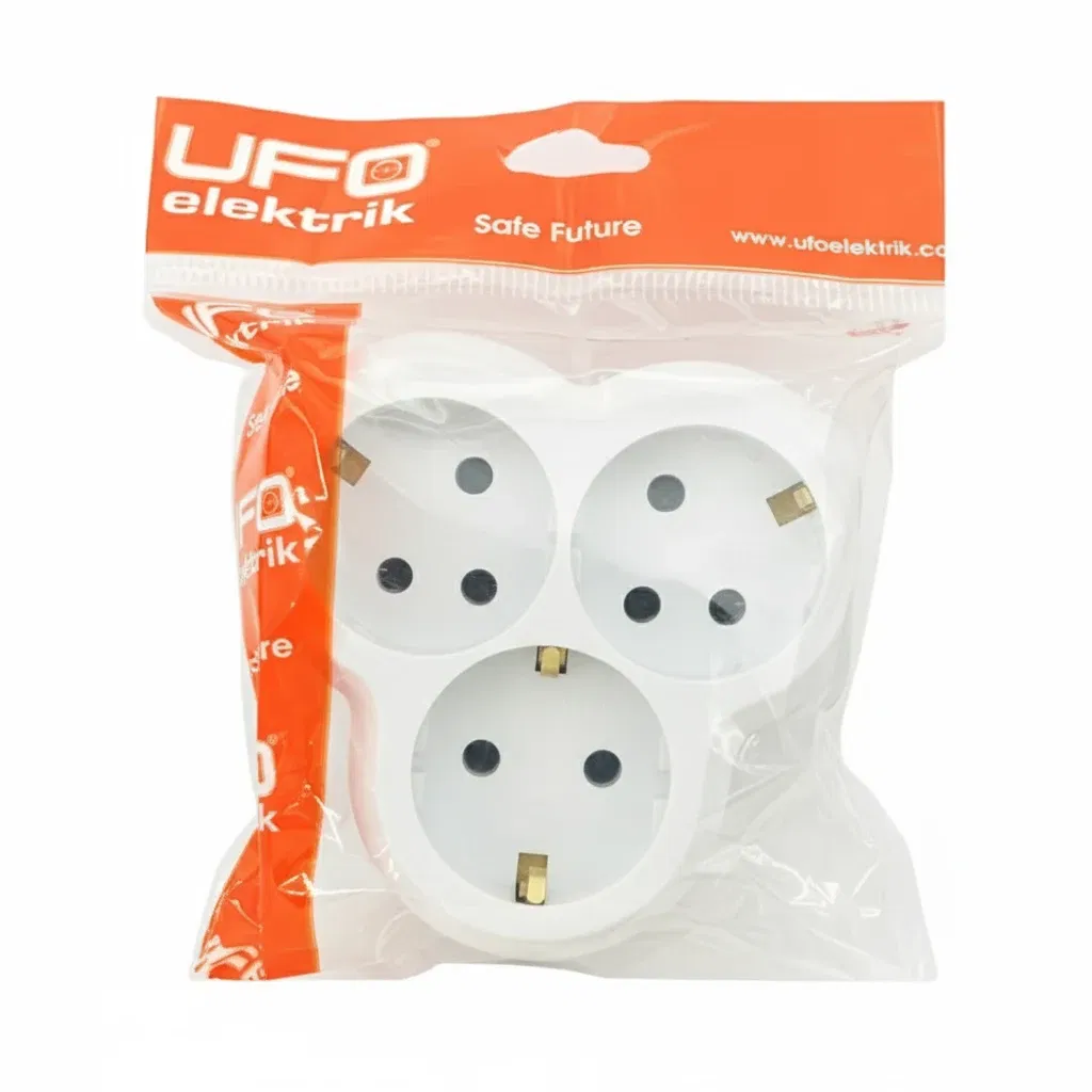 Ufo 3'lü Golyat (Priz Çoklayıcı) Beyaz - 3