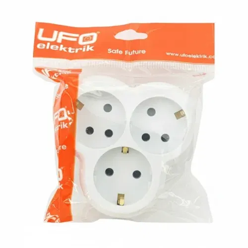 Ufo 3'lü Golyat (Priz Çoklayıcı) Beyaz - 3