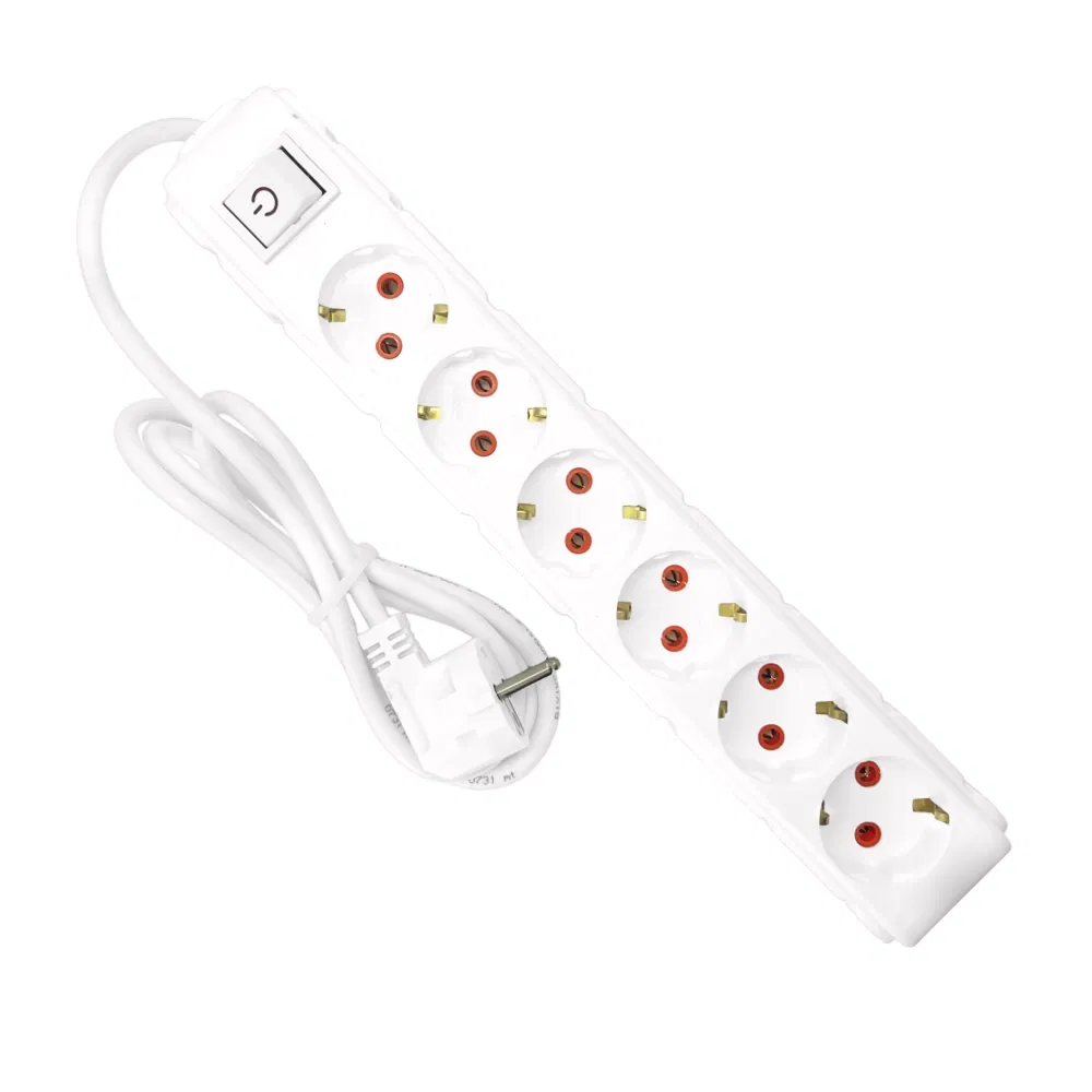 Ufo 6'lı Akım Korumalı Grup Priz 1,5m. Kablolu (Beyaz) - 1