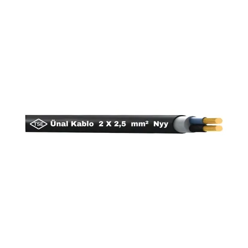 Ünal 2X2,5 mm NYY (Yeraltı) Kablo-1m - Ünal