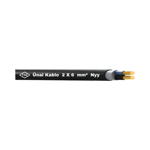 Ünal 2X6 mm NYY (Yeraltı) Kablo-1m - Ünal