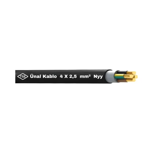 Ünal 4X2,5 mm NYY (Yeraltı) Kablo-1m - Ünal