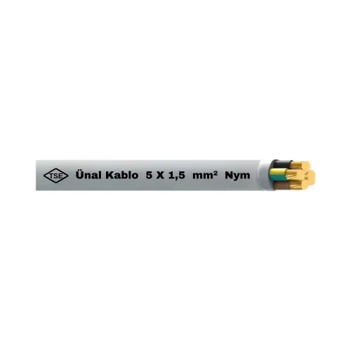 Ünal 5X1,5 mm NYM (Antigron) Kablo-1m - Ünal