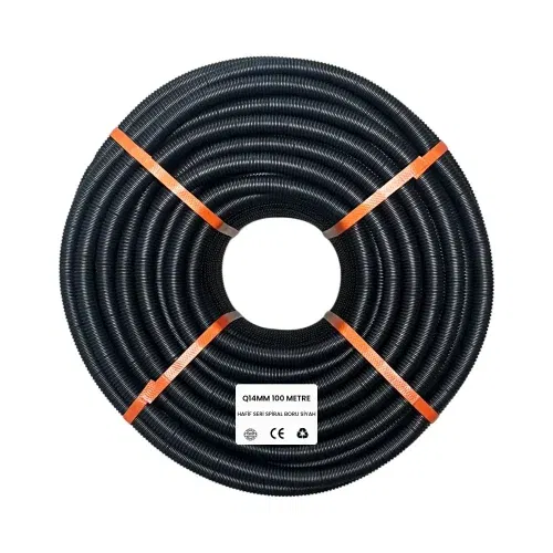 Vest 14'lük Siyah Plastik Spral Boru VS-PS 14-100m - 1