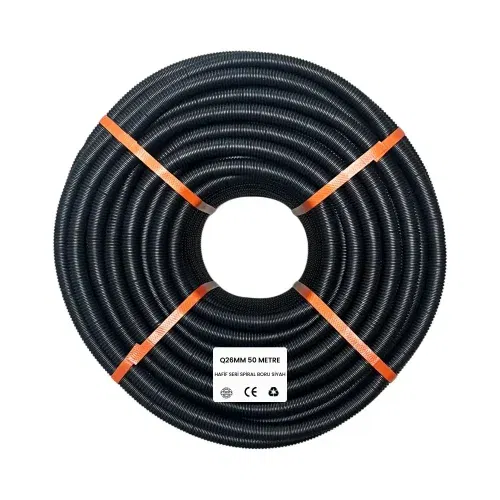 Vest 26'lık Siyah Plastik Spral Boru VS-PS 26-50m - 1
