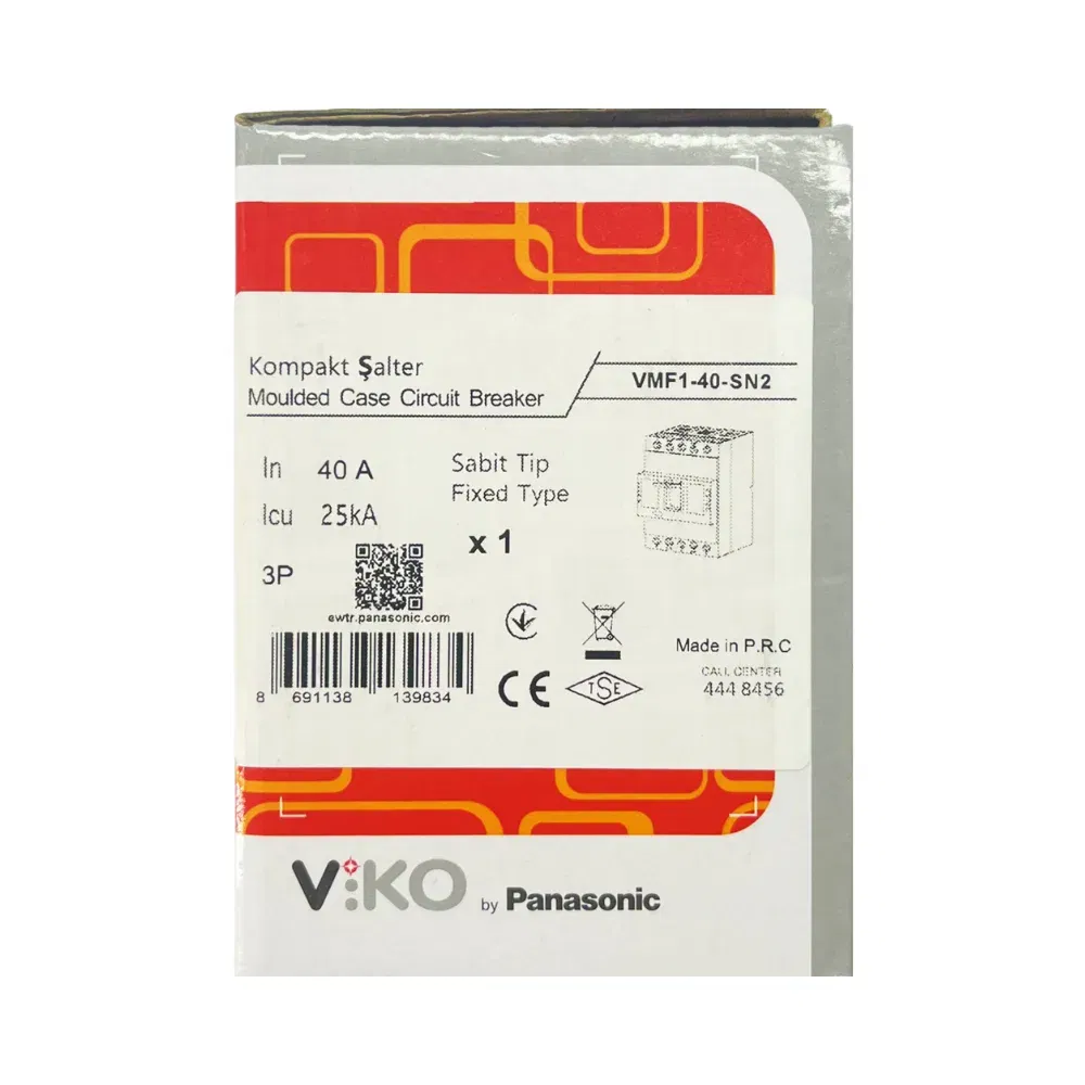 Viko 3X40A 25kA Sabit Kompakt Şalter VMF1-40-SN2 - 3