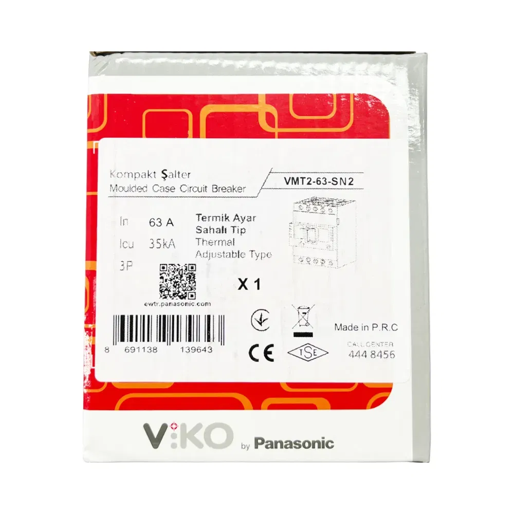 Viko 3X63A 25kA Sabit Kompakt Şalter VMF1-63-SN2 - 4