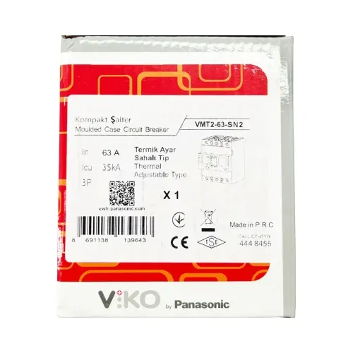 Viko 3X63A 25kA Sabit Kompakt Şalter VMF1-63-SN2 - 4