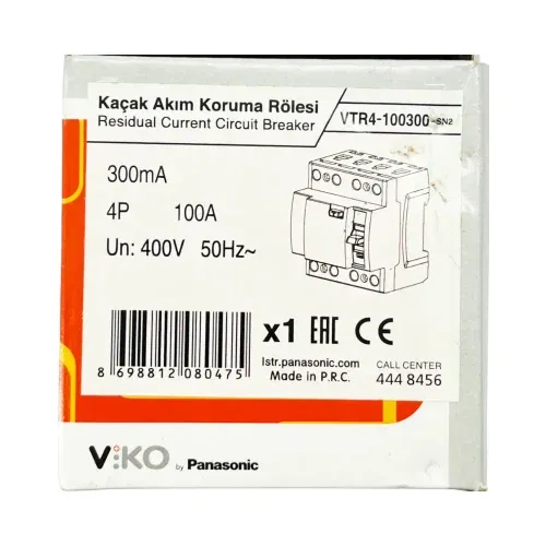 Viko 4x100A 300mA Trifaze Kaçak Akım Rölesi VTR4-100300 - 4