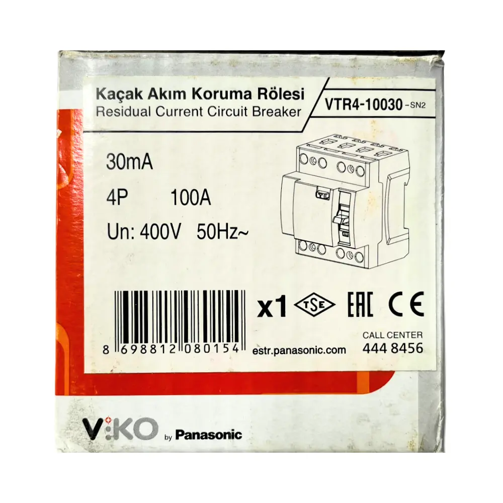 Viko 4x100A 30mA Trifaze Kaçak Akım Rölesi VTR4-10030 - 4