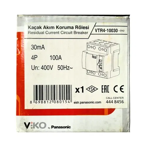 Viko 4x100A 30mA Trifaze Kaçak Akım Rölesi VTR4-10030 - 4